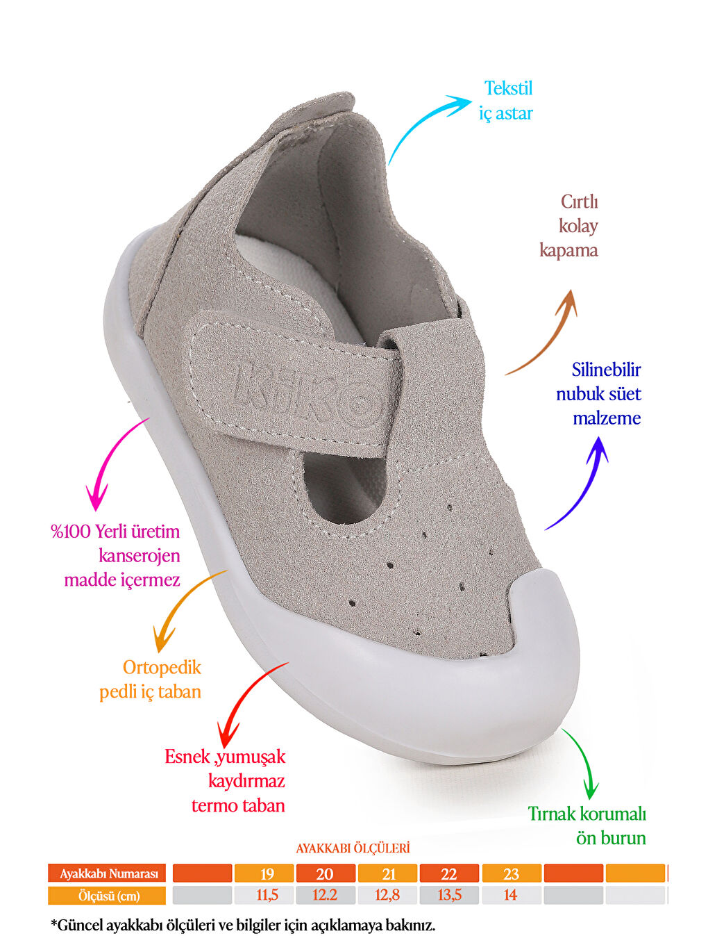 Gri Elroy İlk Adım Cırtlı Kız Bebek Günlük Ayakkabı-1