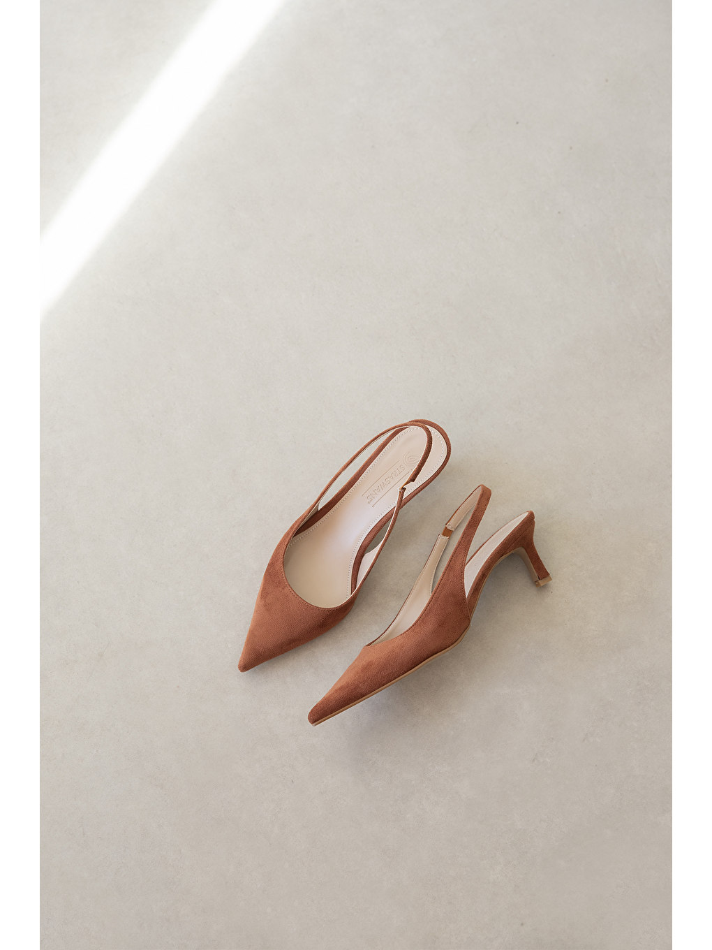 Kahverengi Molly  Kadın Topuklu Süet  Ayakkabı Kiremit-1