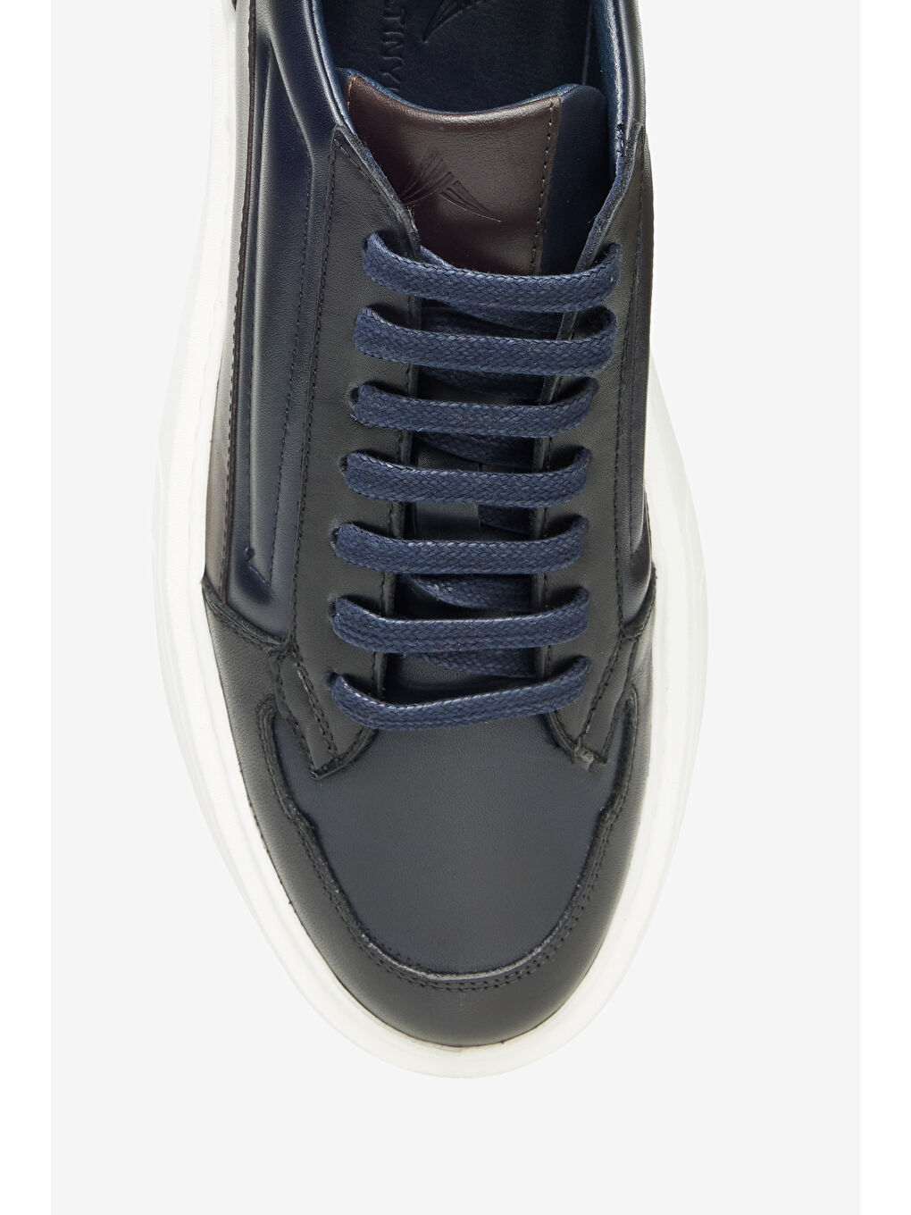 Erkek Lacivert %100 Deri Konforlu Rahat Taban Spor Sneaker Ayakkabı-2