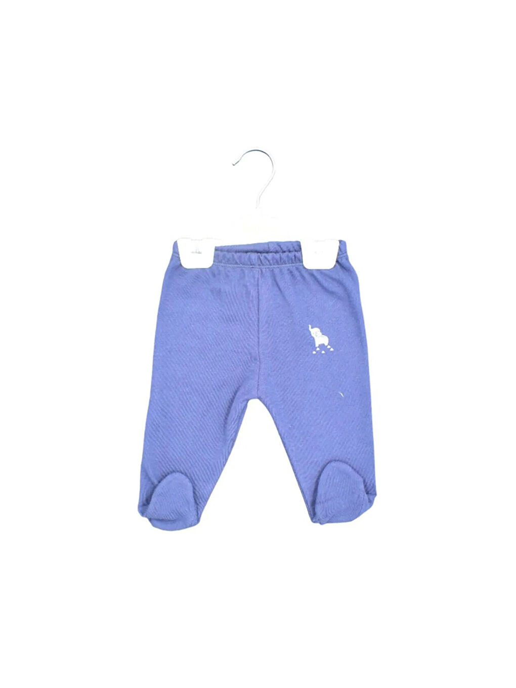 AZİZ BEBE Lacivert Unisex Fil Desenli Beli Lastikli Patikli Bebek Pantolonu 0 Ay - 12 Ay