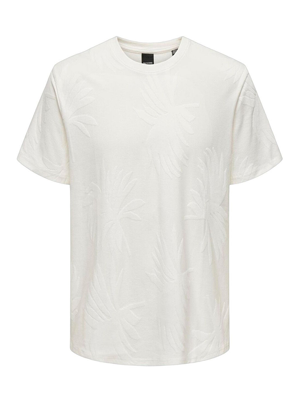 Ekru Onsmarco % 100 Pamuk Relaxed Fit Bisiklet Yaka Tişört 22029457