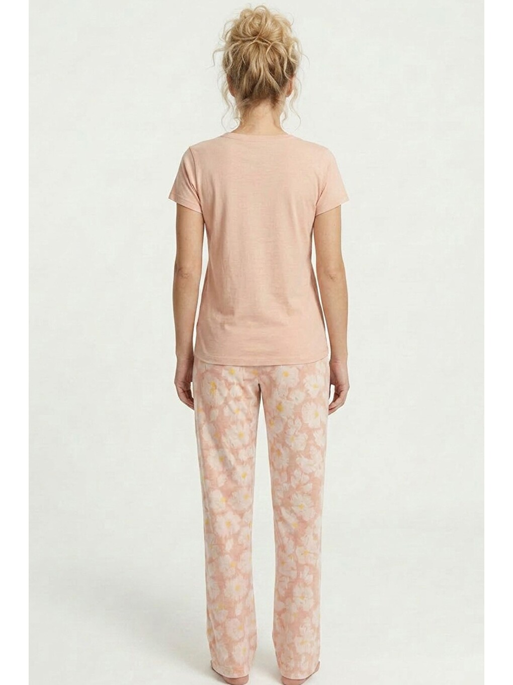 Pembe Dantelli Viskon Örme Pijama Takım 8065-2