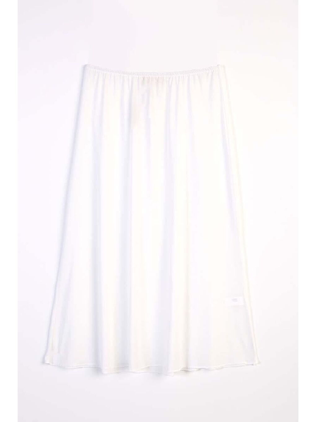 Beyaz-Jarse Beli Lastikli Etek Astarıı