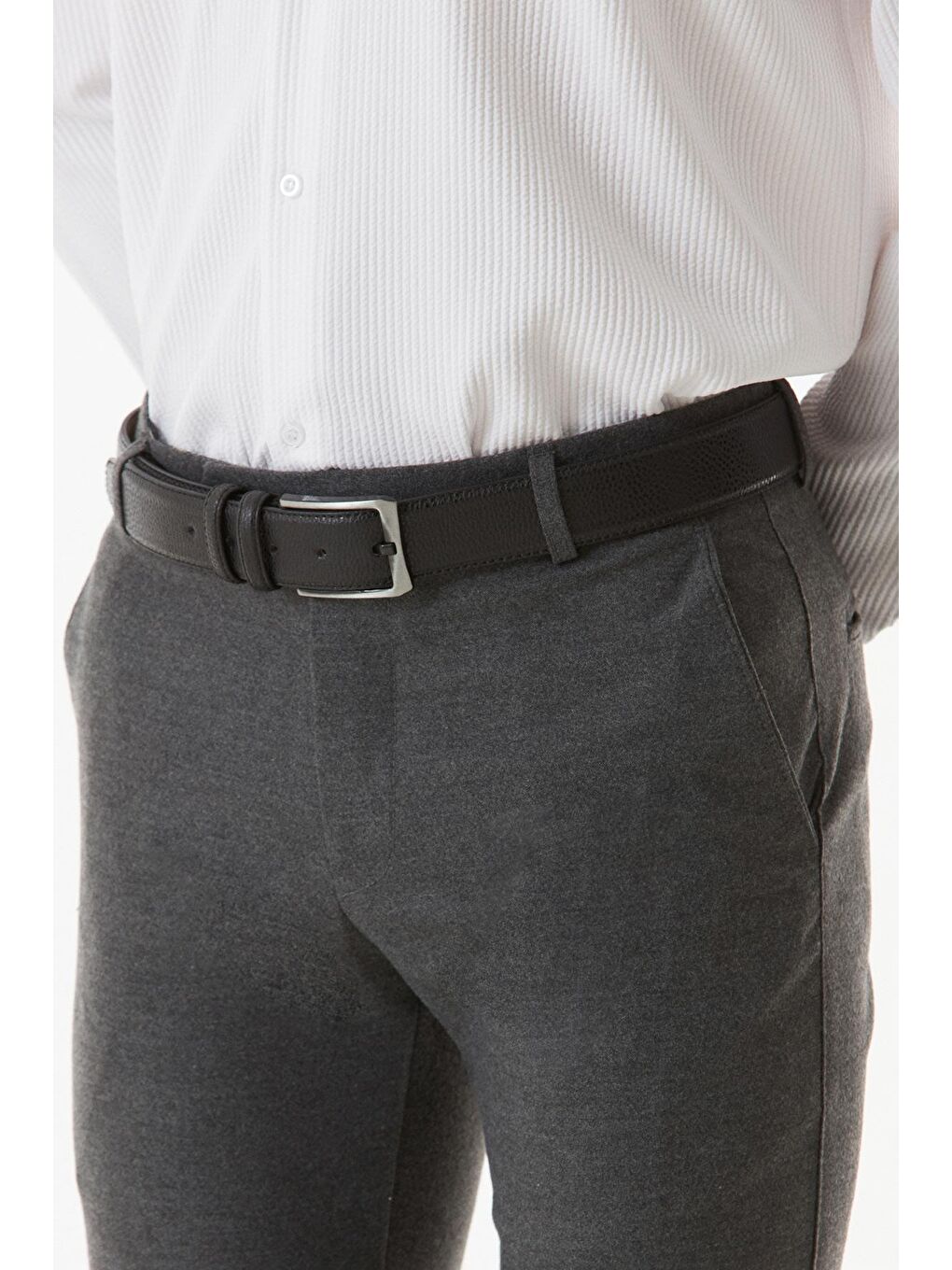 Siyah Klasik Suni Deri Kemer-1