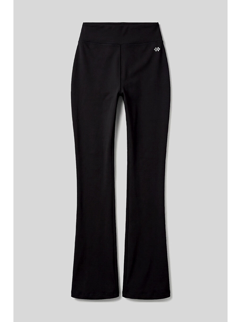 Siyah Esnek Yüksek Bel Spor Performans Kadın İspanyol Paça Kadın Tayt - 94686