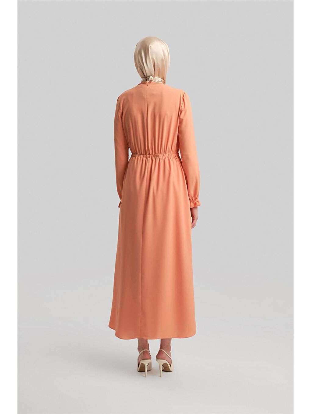 Turuncu Anvelop Elbise Ort9230 Şeftali-5