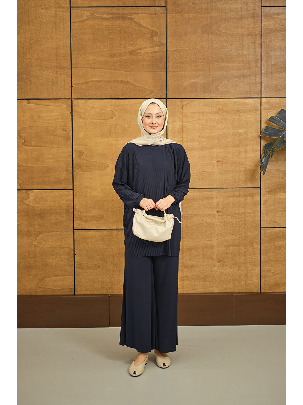 Kadın PILISE DETAYLI TAKIM Lacivert-2