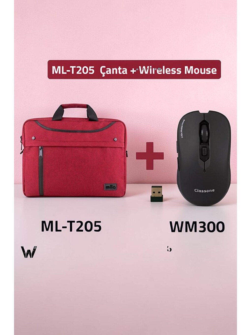 Bordo Ml-t205-wm300 Business Serisi 15.6" Su Geçirmez Kumaş Ve Fermuar ,laptop,notebook Çantası+mouse-2