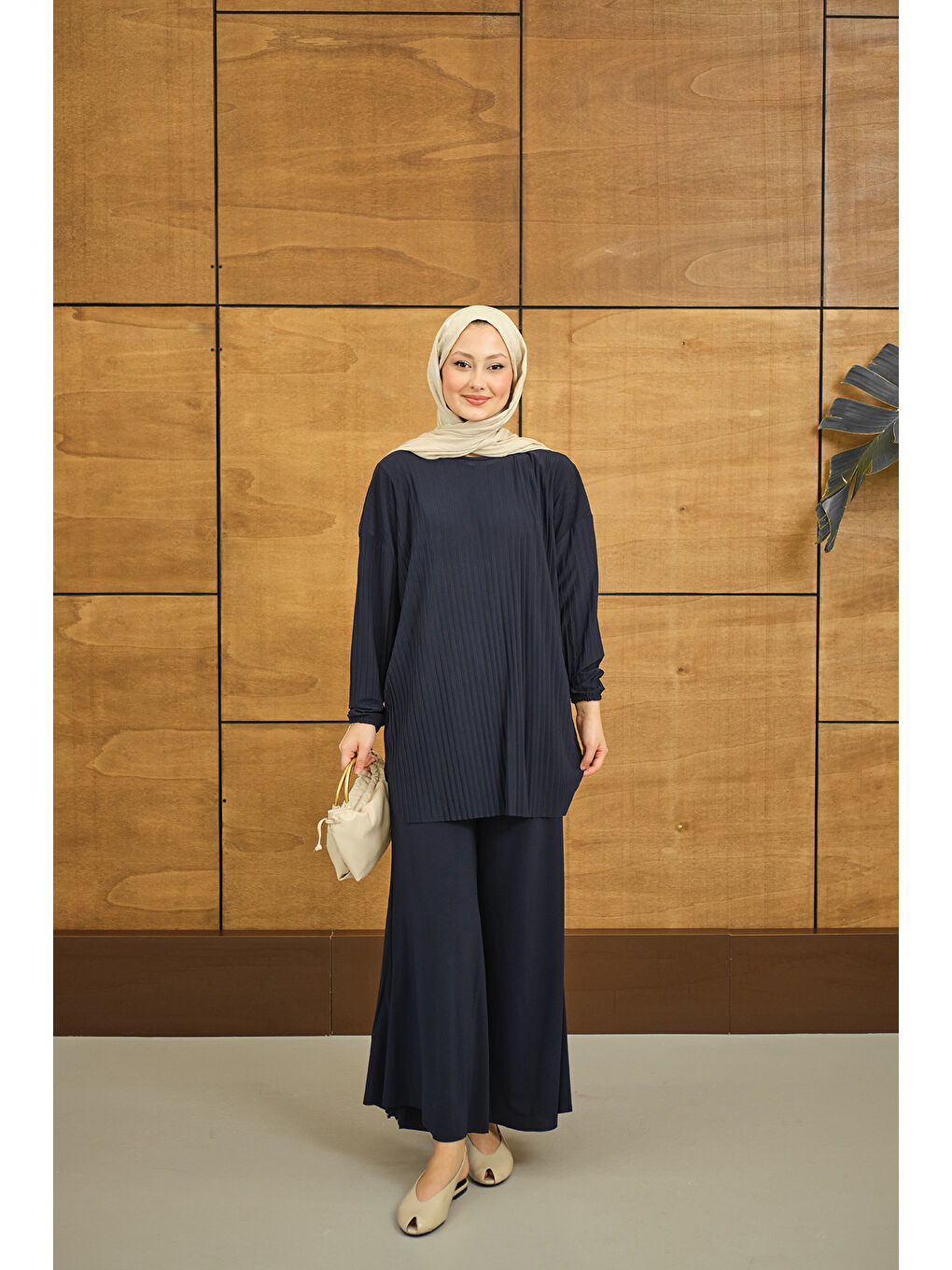 Kadın PILISE DETAYLI TAKIM Lacivert-3