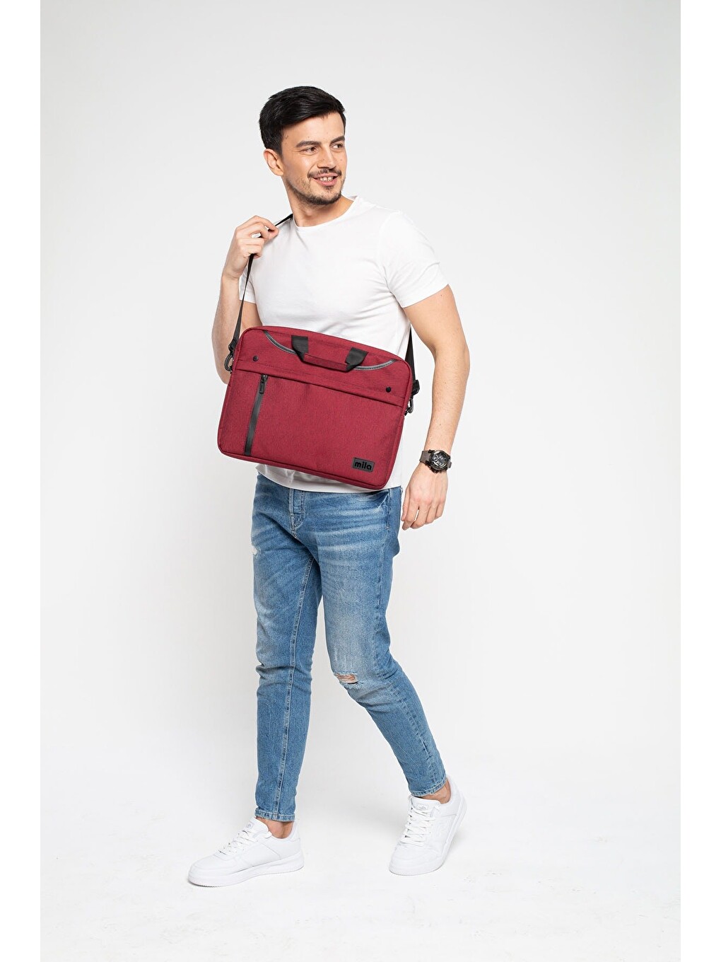 Bordo Ml-t205-wm300 Business Serisi 15.6" Su Geçirmez Kumaş Ve Fermuar ,laptop,notebook Çantası+mouse-7
