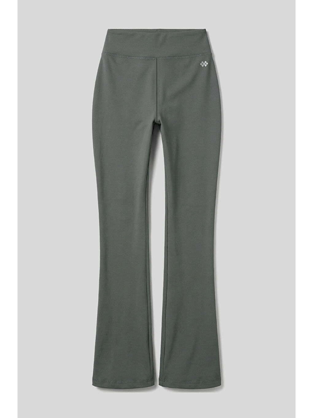 Haki Esnek Yüksek Bel Spor Performans Kadın İspanyol Paça Kadın Tayt - 94686