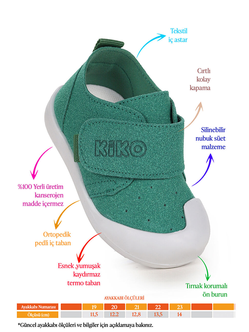 Yeşil Rosie İlk Adım Cırtlı Kız Bebek Günlük Ayakkabı-1