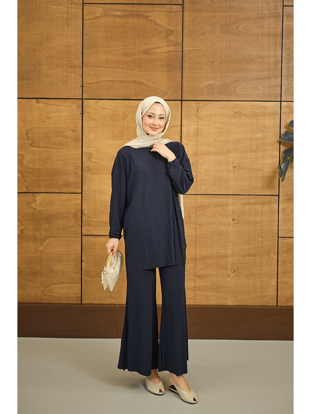 Kadın PILISE DETAYLI TAKIM Lacivert-4