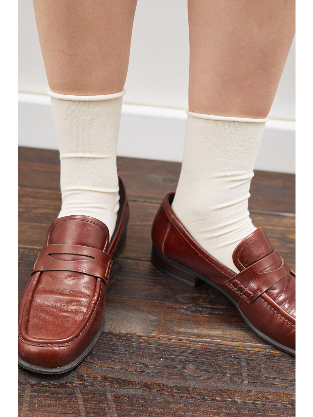 Lastiksiz Soket Çorap Ekru-1