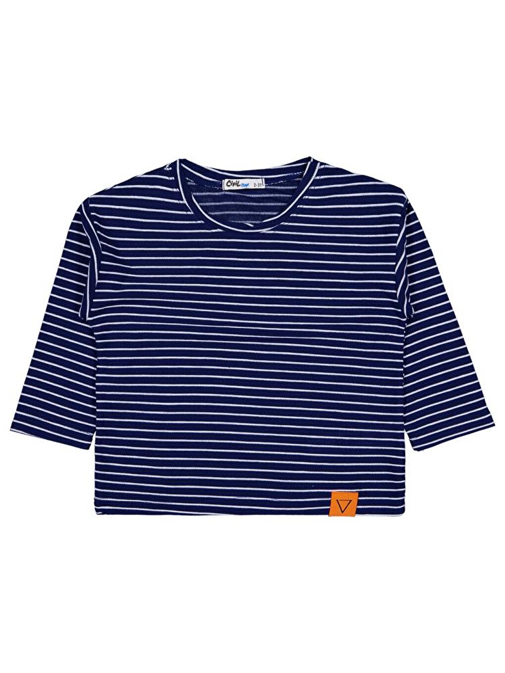 Lacivert Boys Yatay Çizgili 2-5 Yaş Sweatshirt