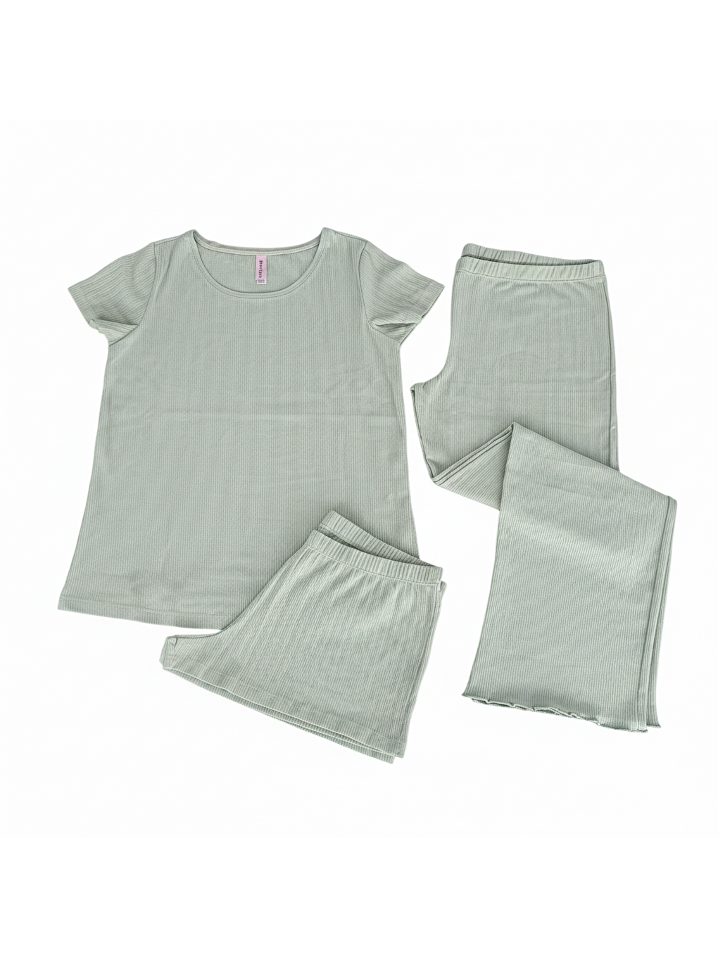 Kadın Jakarlı Açık Yeşil Renk 3'Lü Set Pijama Takımı Bb2313-3