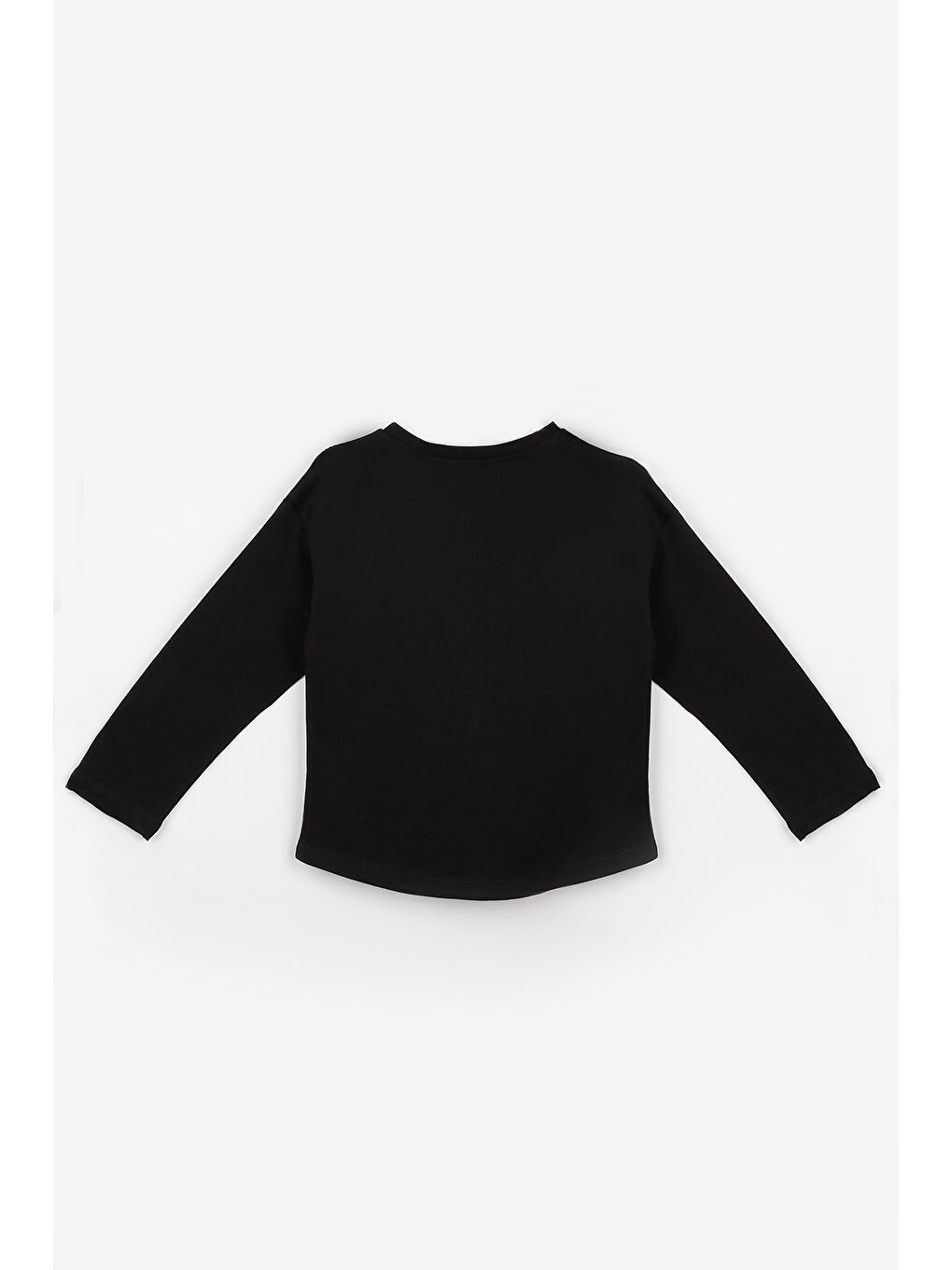 Siyah Uzun Kollu Penye Basic Çocuk Tişört-1