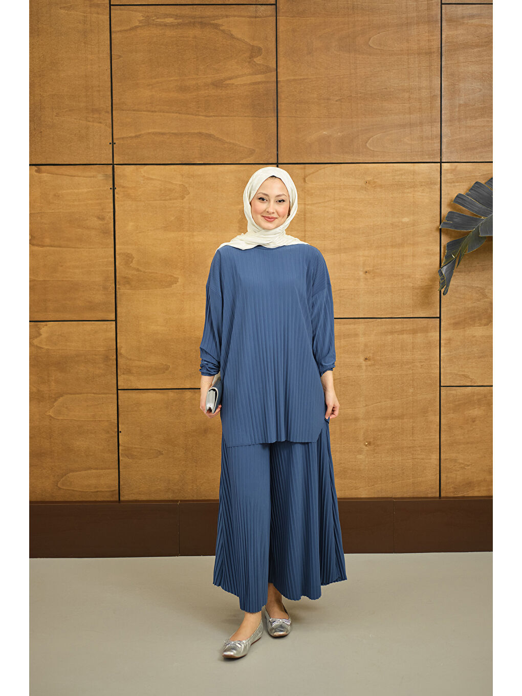 Kadın PILISE DETAYLI TAKIM İndigo Mavi