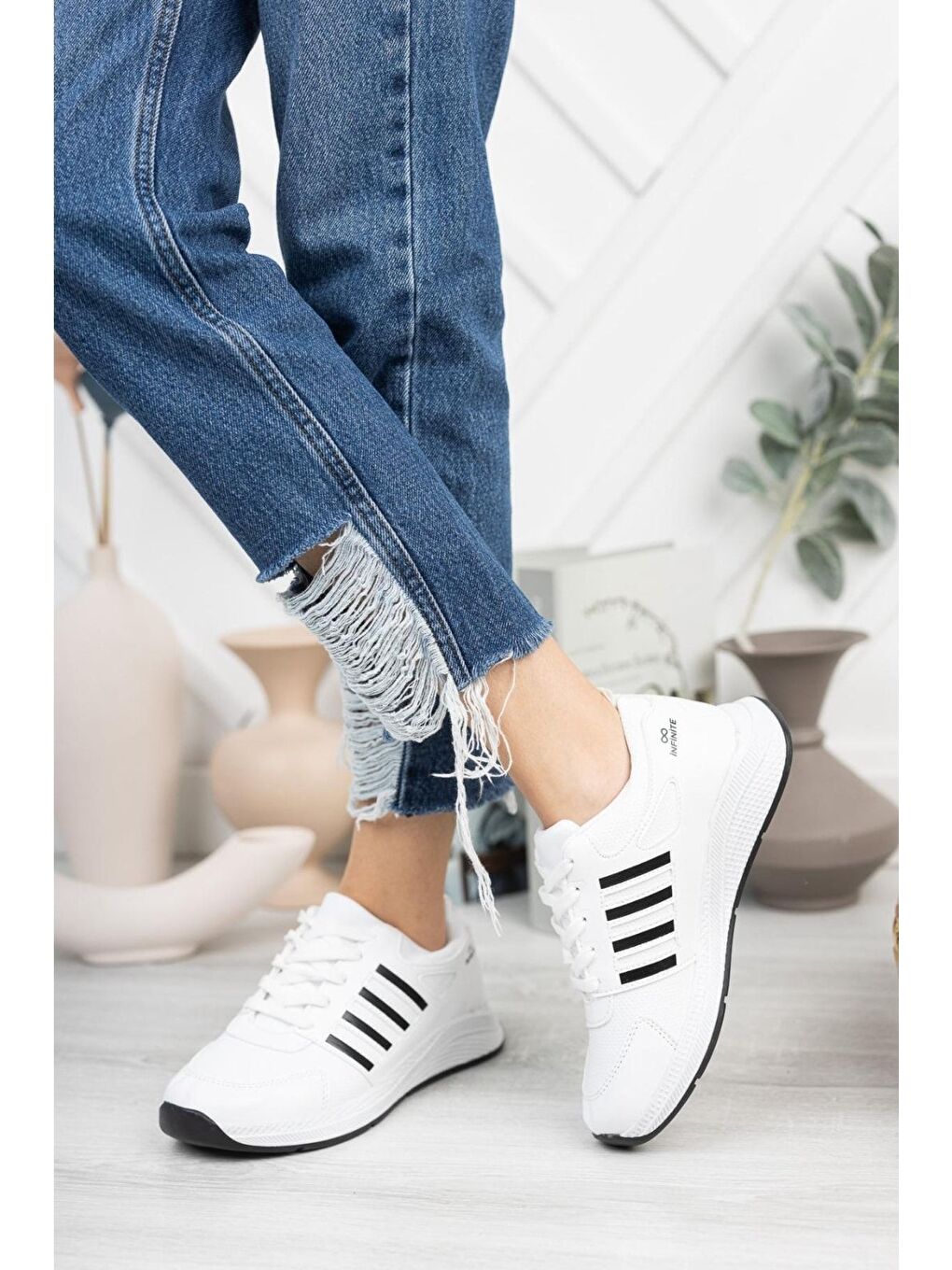 Beyaz Kadın Spor Ayakkabı-2