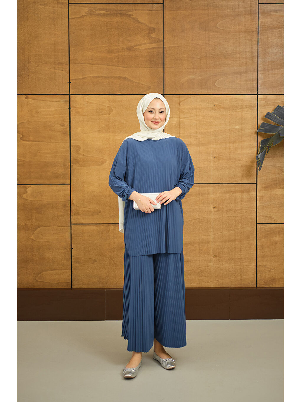 Kadın PILISE DETAYLI TAKIM İndigo Mavi-2