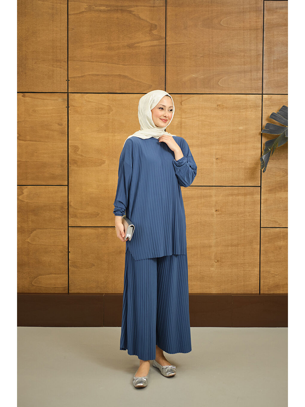 Kadın PILISE DETAYLI TAKIM İndigo Mavi-3