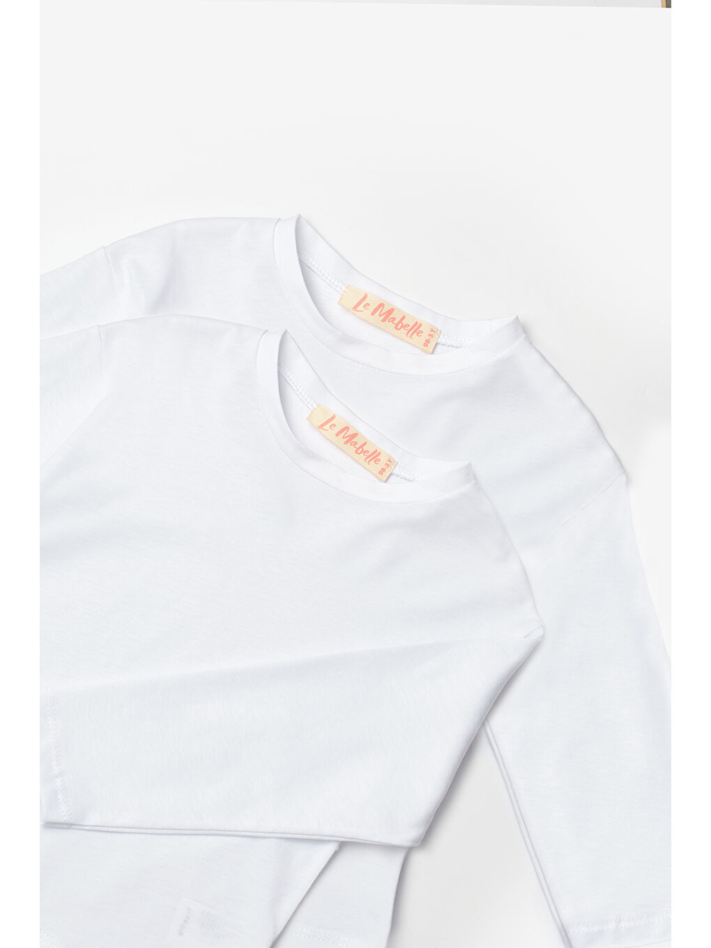 Beyaz Beyaz Uzun Kollu Penye 2'li Basic Tişört Paketi-2