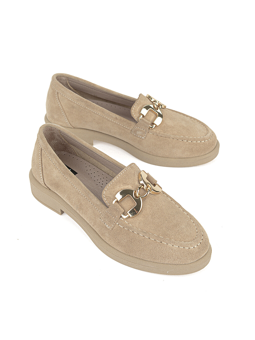 Kadın Hakiki Deri Loafer Ayakkabı 161359Z706 Bej-1