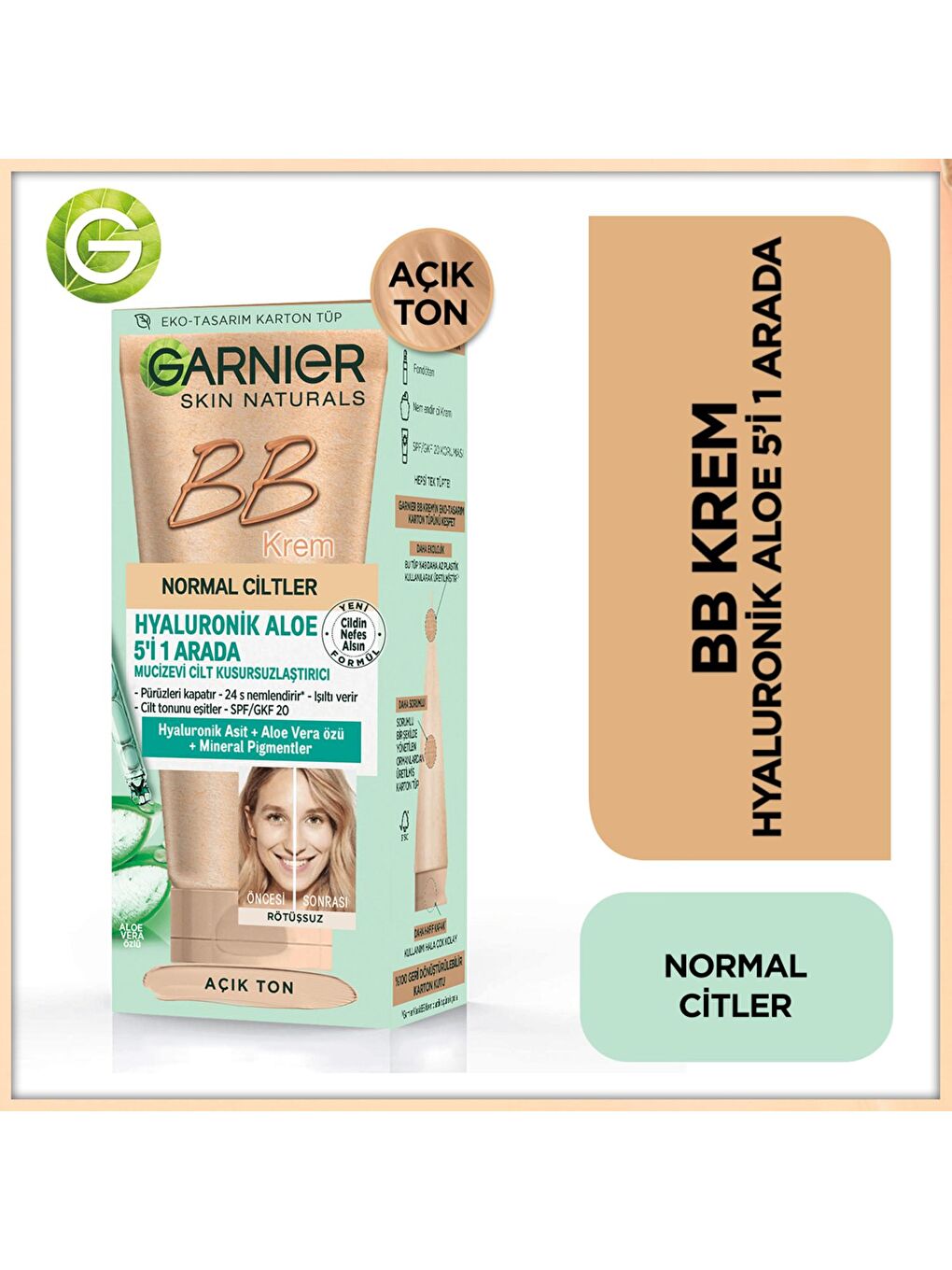 Hyaluronik Aloe Klasik BB Krem - Açık Ton