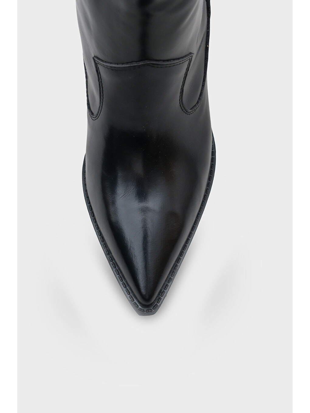 Siyah Malina Sivri Burunlu Nakışlı Kadın Kovboy Çizme-2