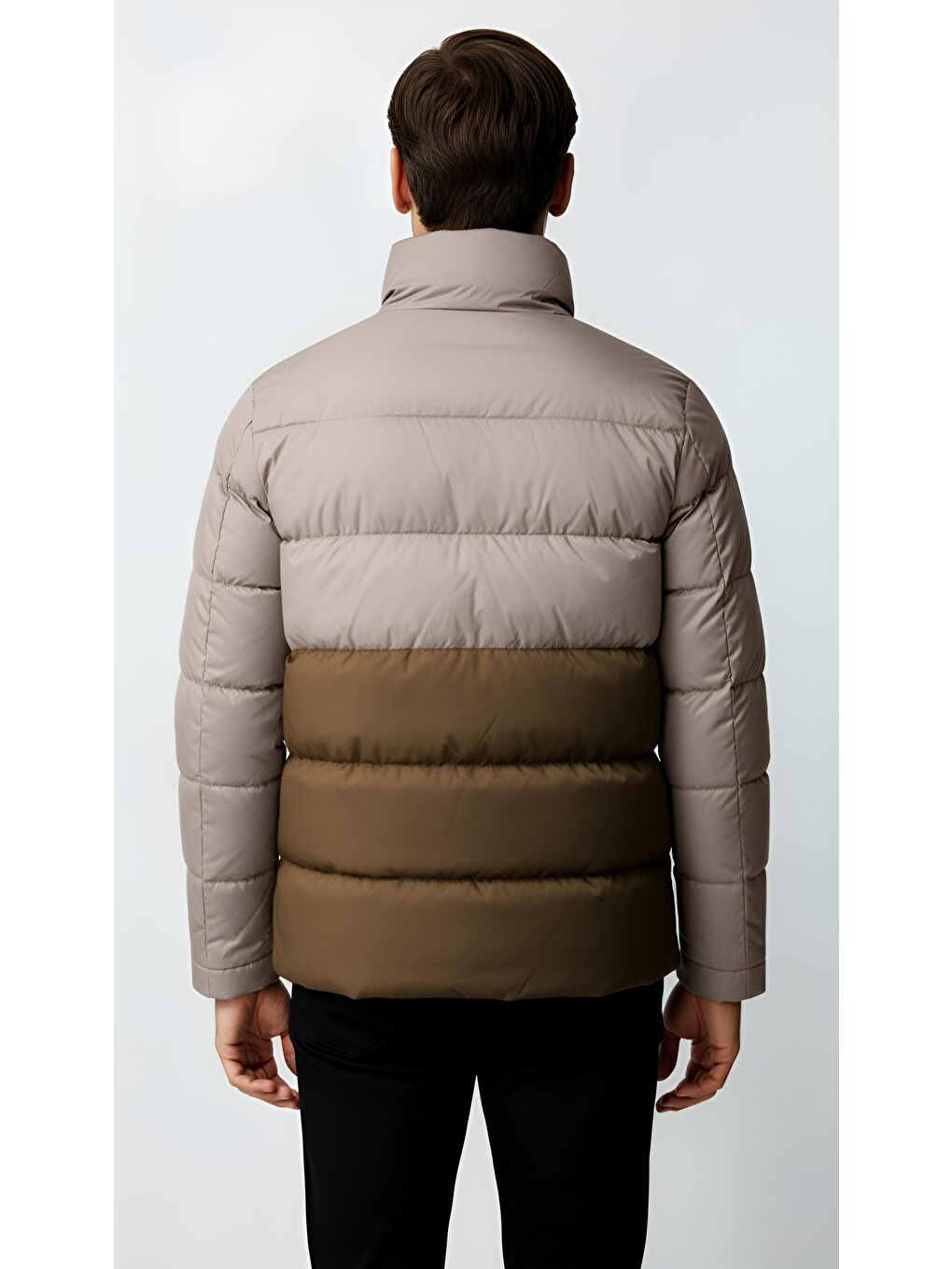 Erkek Bej Şişme Mont-4