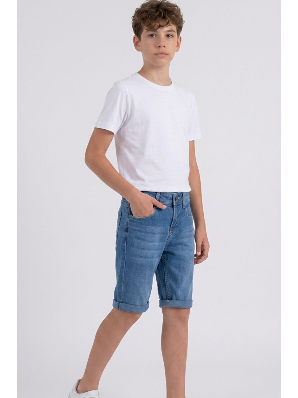 Mavi Erkek Çocuk Elastanlı Jean Şort Pnt6011-2