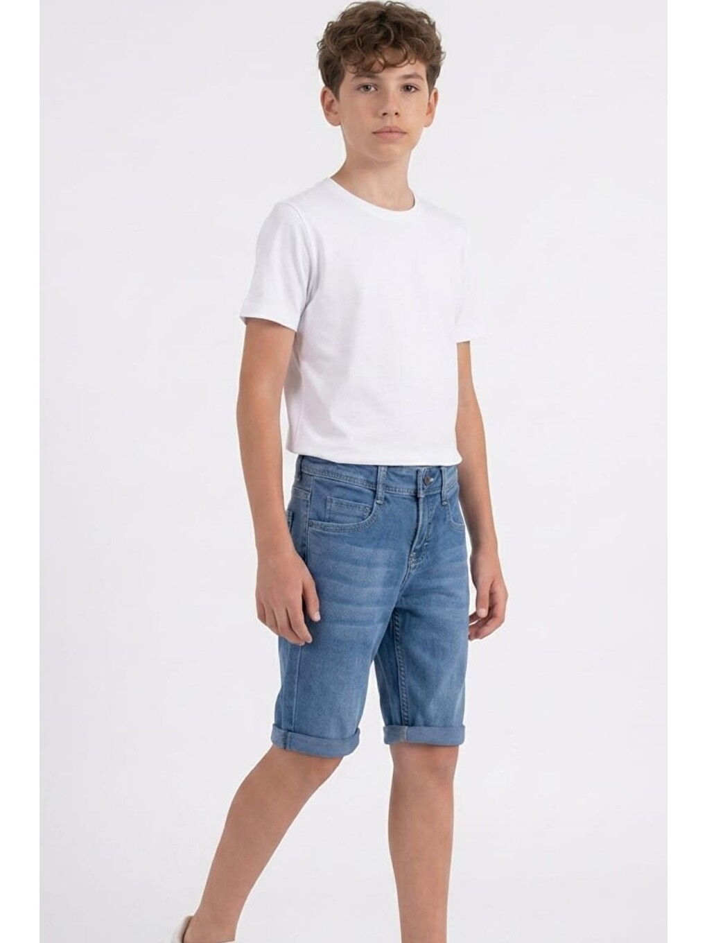 Mavi Erkek Çocuk Elastanlı Jean Şort Pnt6011-3
