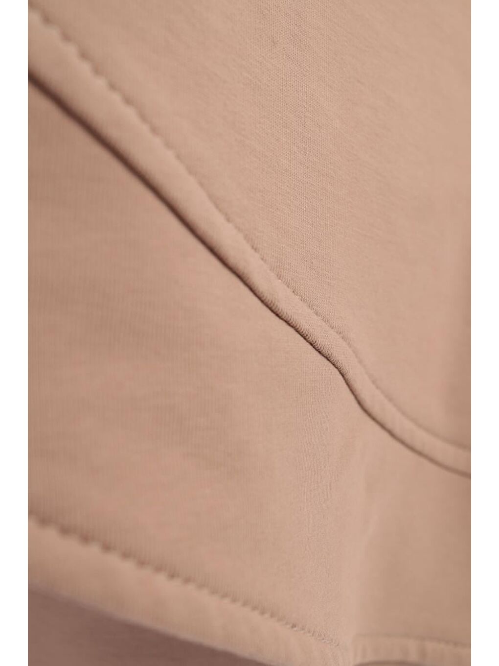 Bej-Yandan Fermuarlı Cepli Eşofman Takımı-4