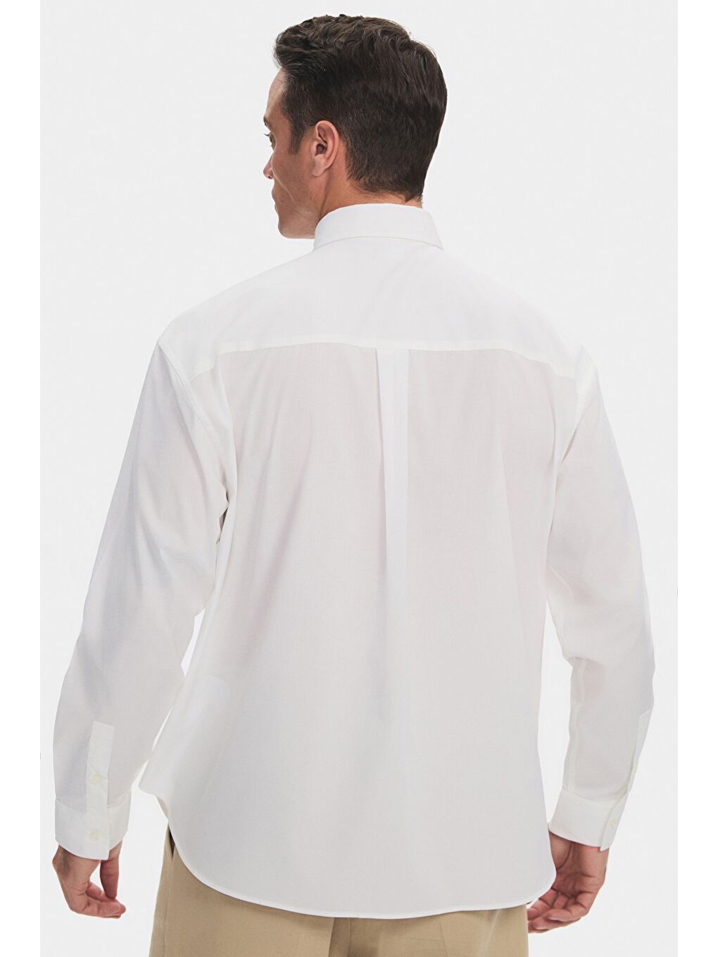 Beyaz Exclusive Erkek Oversize Gömlek-1