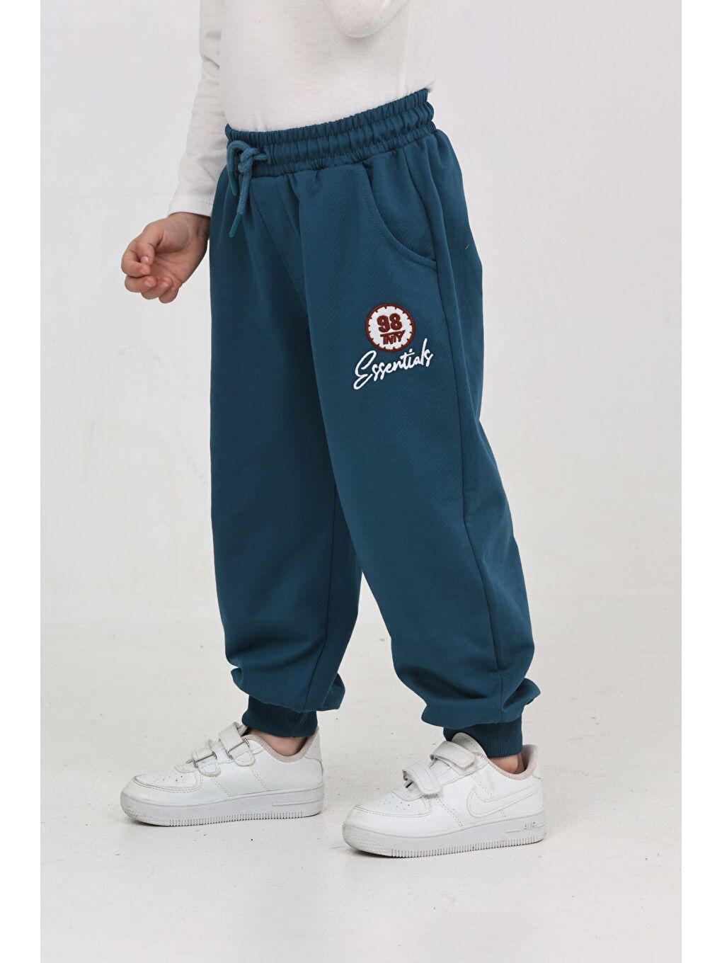 Petrol Erkek Çocuk 98 Nakışlı Eşofman Alt-3