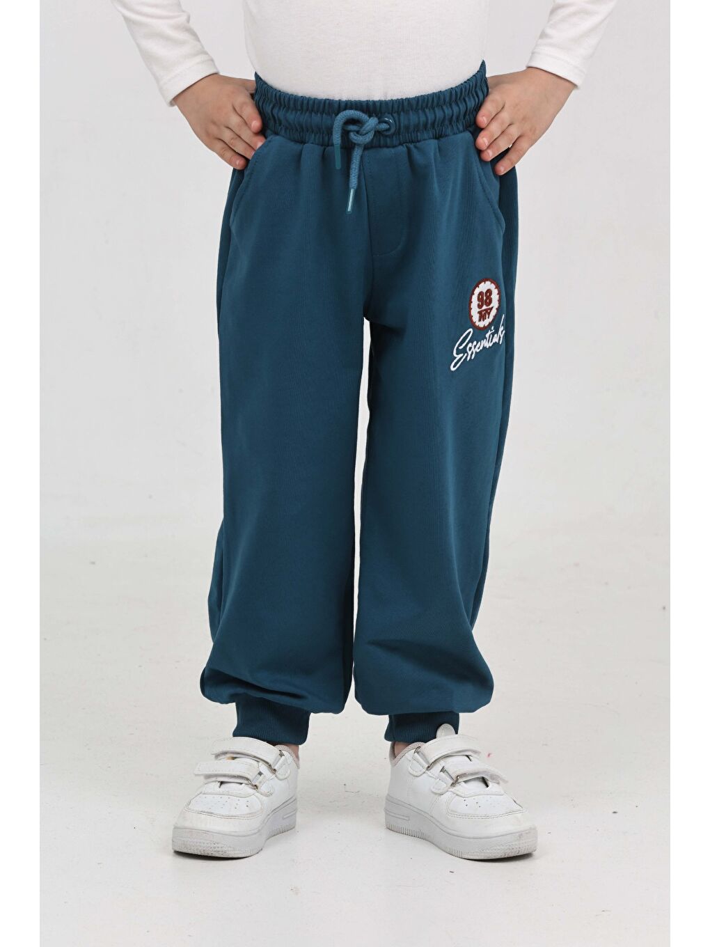 Petrol Erkek Çocuk 98 Nakışlı Eşofman Alt-5