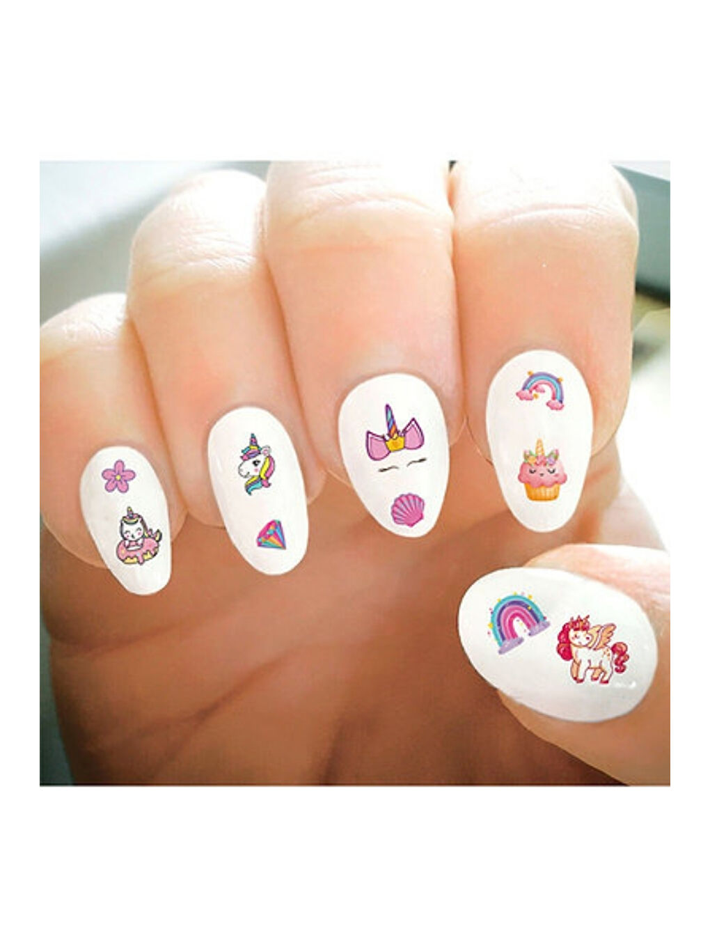 Çok Renkli Temalı Kız Çocuk Tırnak Sticker-1