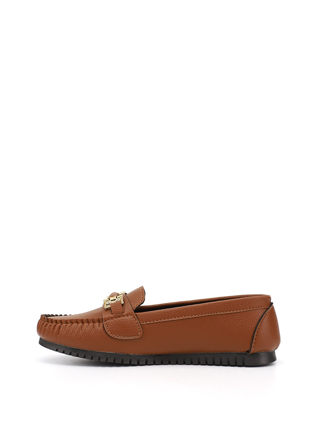 Kahverengi Kadın TABA KAHVE MEL. Düz Taban Tokalı Babet-1