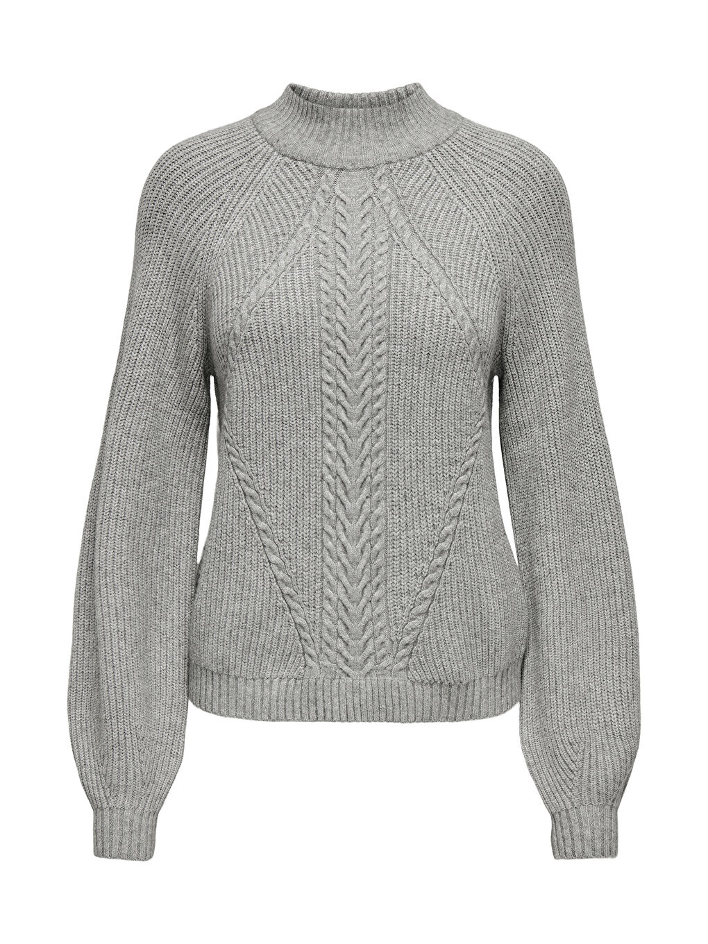 Gri Onlkatia Regular Fit Yarım Balıkçı Yaka Örme Kadın Kazak 15324678-5