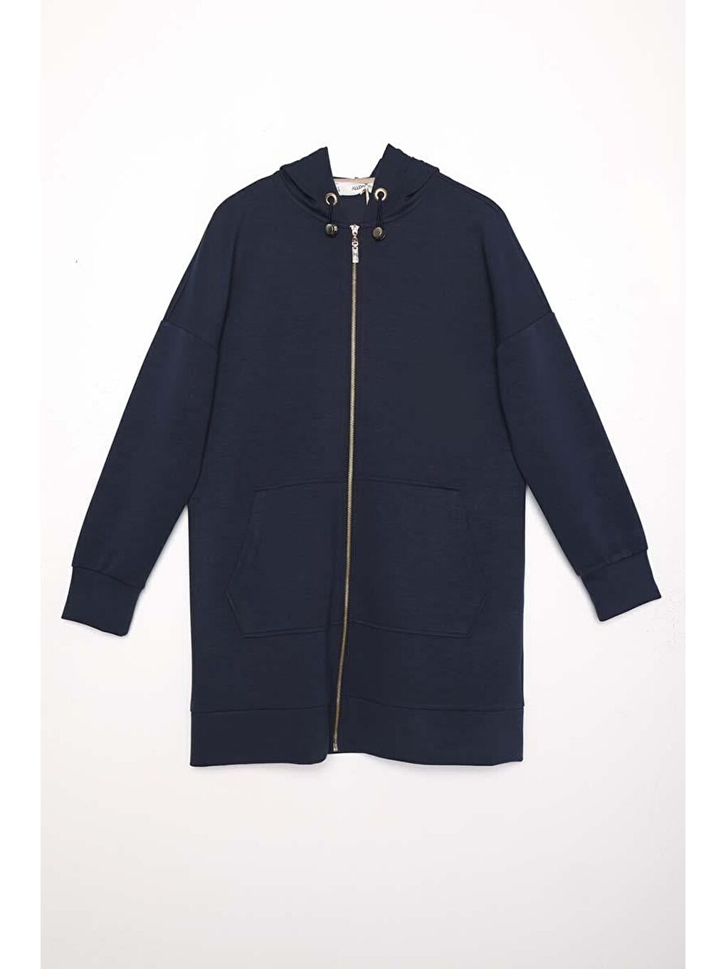 İndigo-Kanguru Cepli Hırkalı Eşofman Takımı-6