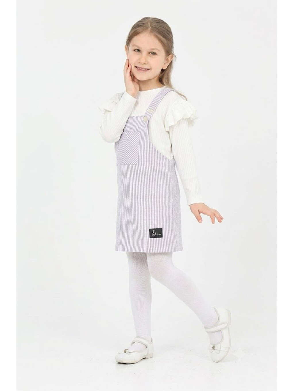 Lila Kız Çocuk Salopet 2'li Elbise (salopet Elbise+bady Bluz)12182-1