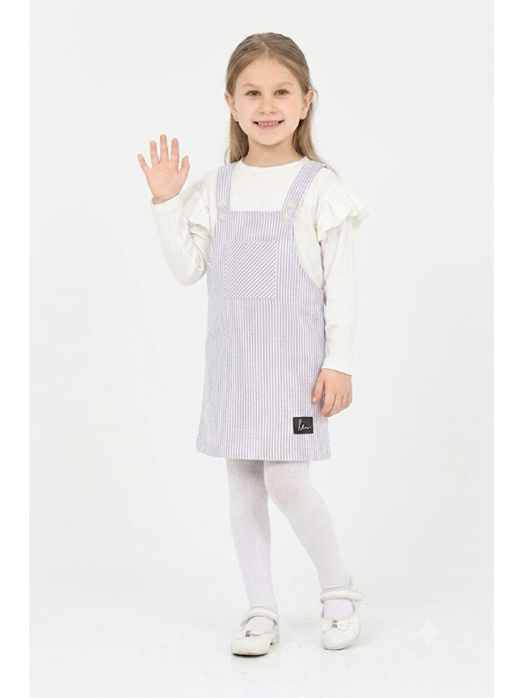 Lila Kız Çocuk Salopet 2'li Elbise (salopet Elbise+bady Bluz)12182-2