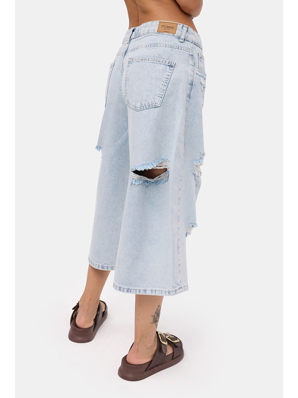 Mavi Kadın Ice 12s6-3 Süper Baggy Fit Bermuda Denim Jort-1
