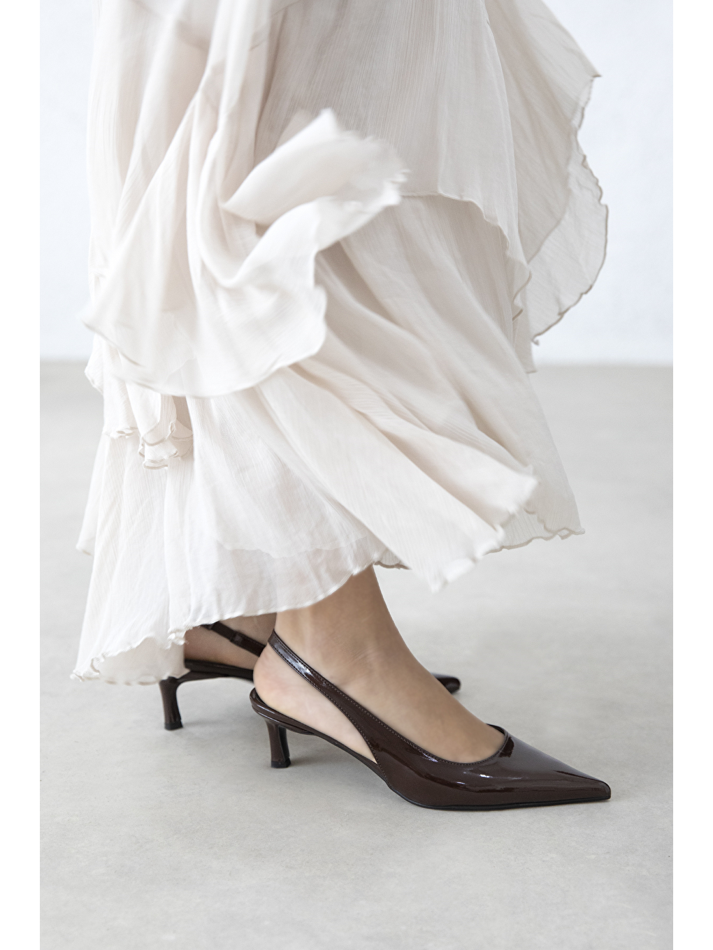 Kahverengi Molly  Kadın Topuklu Rugan Ayakkabı Kahve-1