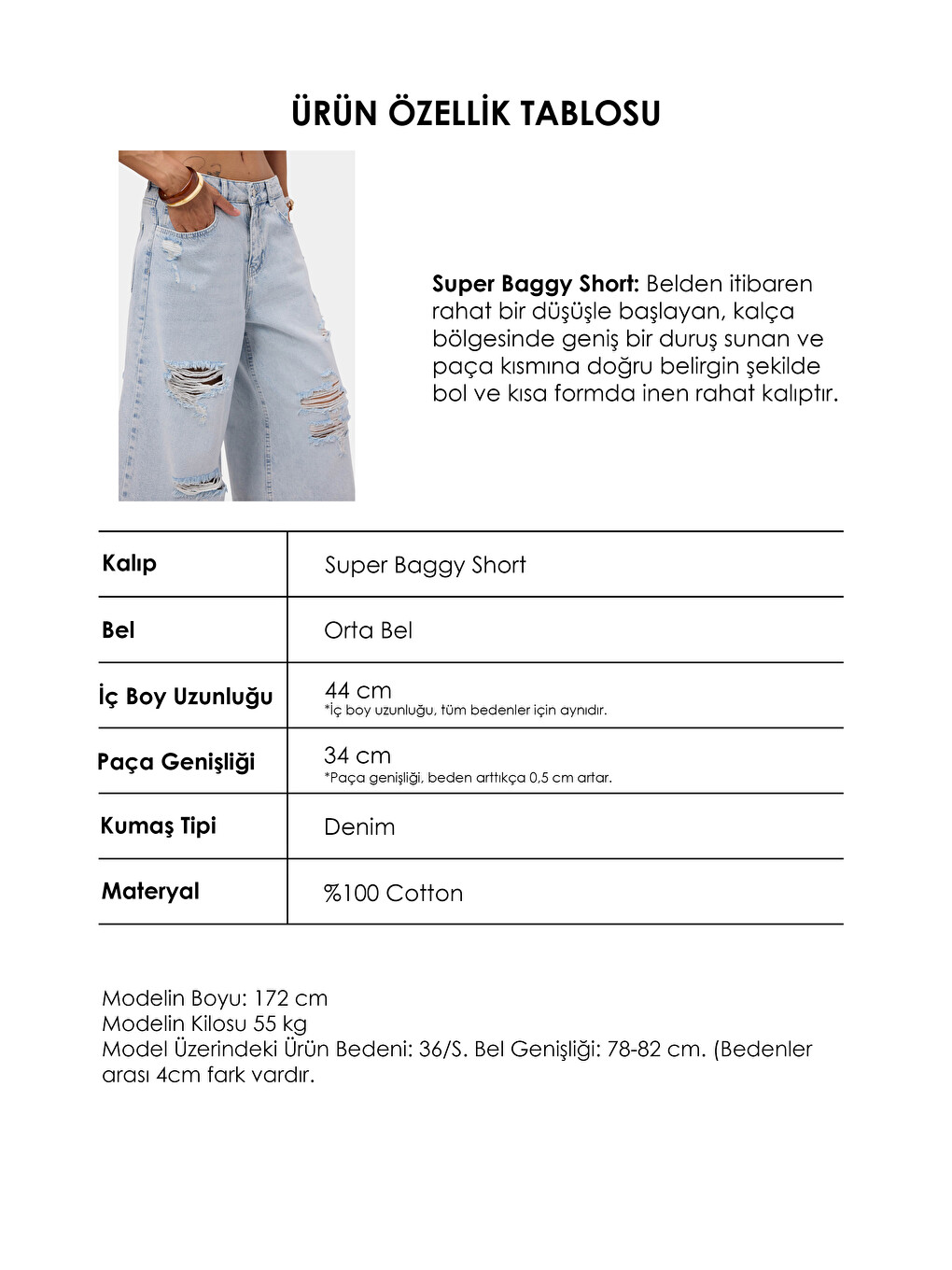 Mavi Kadın Ice 12s6-3 Süper Baggy Fit Bermuda Denim Jort-3