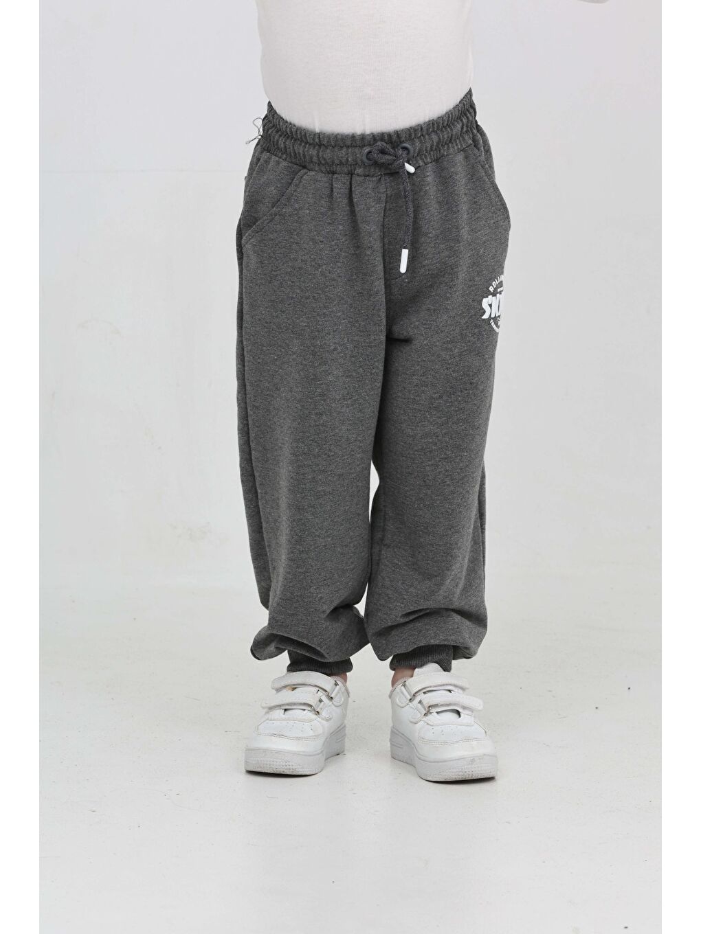 Antrasit Erkek Çocuk Skate Baskılı Eşofman Alt-3