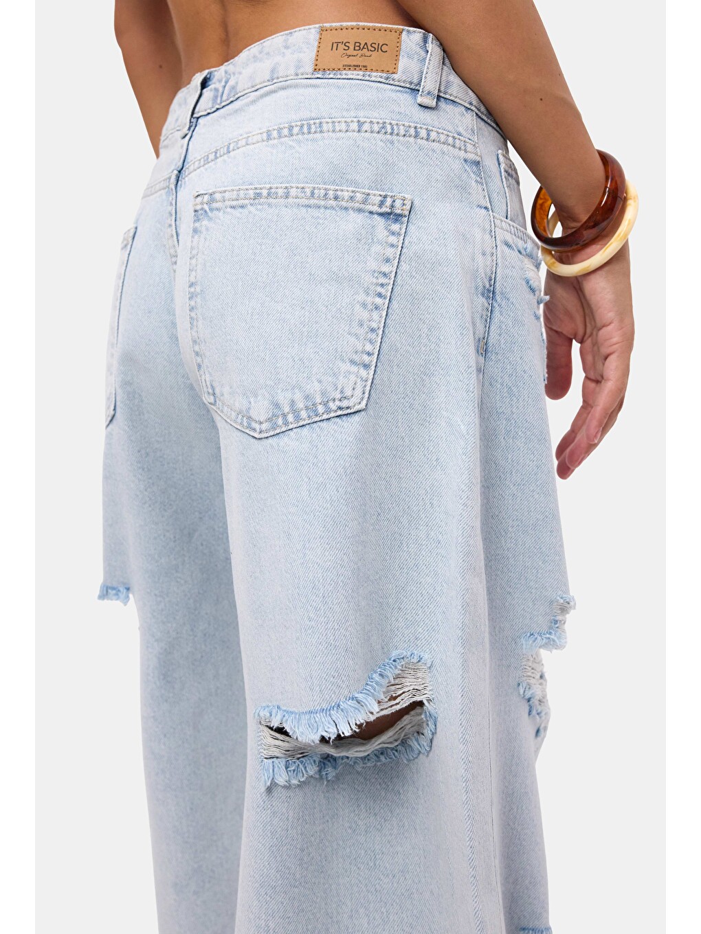 Mavi Kadın Ice 12s6-3 Süper Baggy Fit Bermuda Denim Jort-4