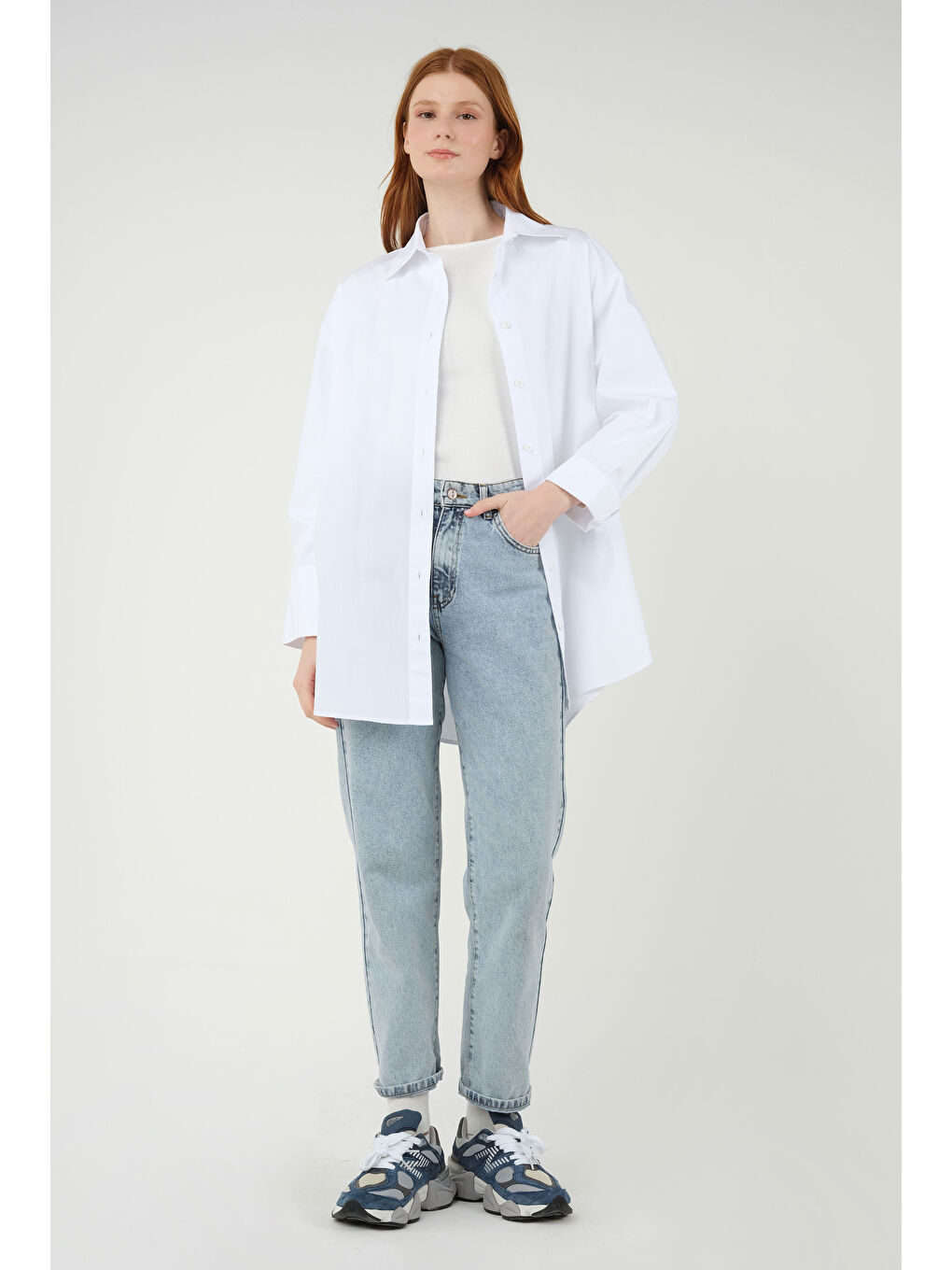 Poplin Gömlek Kısa Beyaz