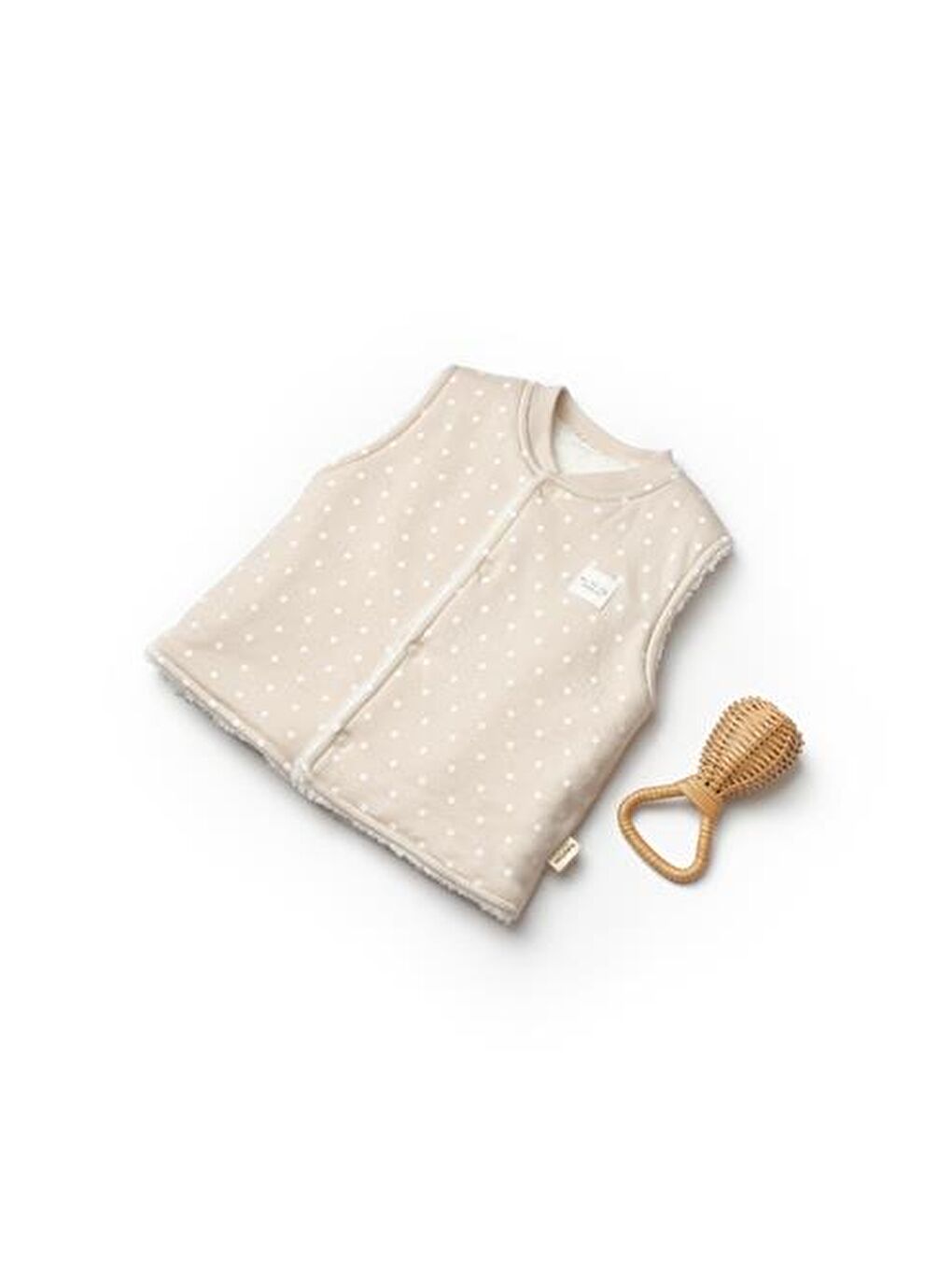 Ekru Bebek Yelek %100 Organic Pamuk Yenidoğan Serisi-CSY8116-1