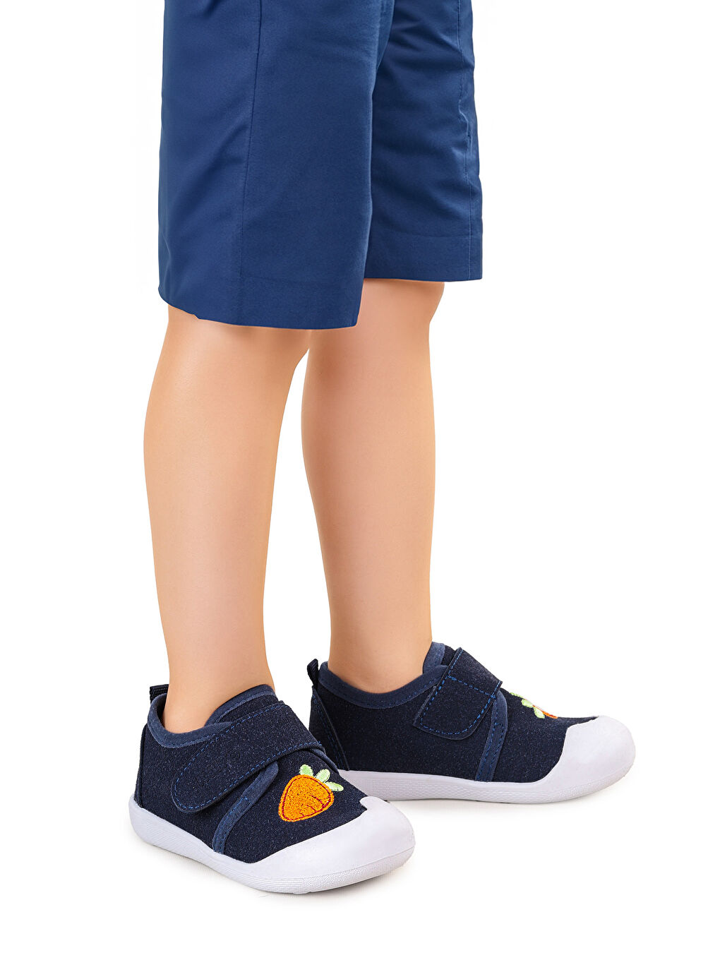 Lacivert Strawberry Cırtlı Kız Bebek İlk Adım Ortopedik Günlük Ayakkabı-2